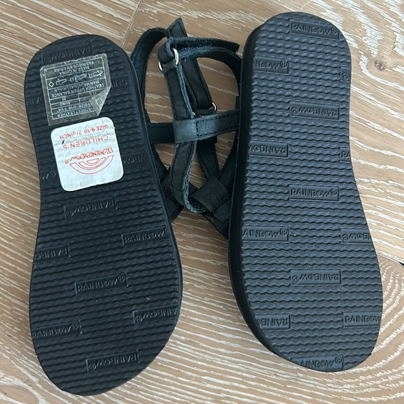 Girls black rainbow sandals braided buckle sandal size 9-10 - Picture 4 of 5